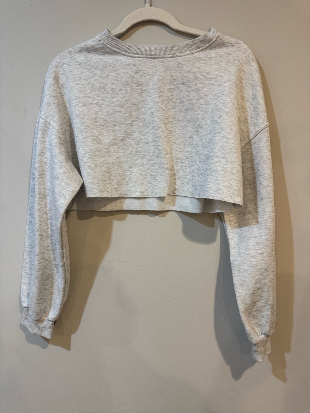Cropped Heather Gray Crewneck Sweatshirt